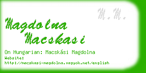 magdolna macskasi business card